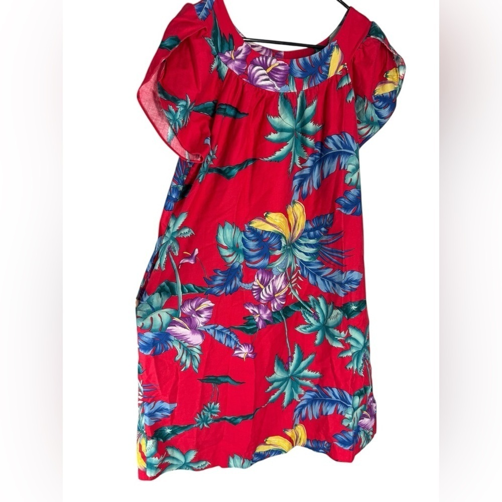 Vintage Hilo Hattie Hawaiian print midi dress size medium